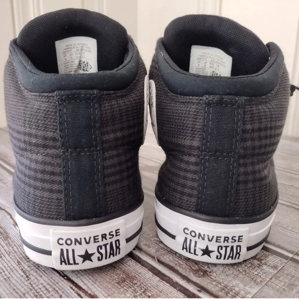 Converse EUC Chuck Taylor All-Star High Street Black/Gray Plaid Sneakers Men's 9 - Picture 8 of 12